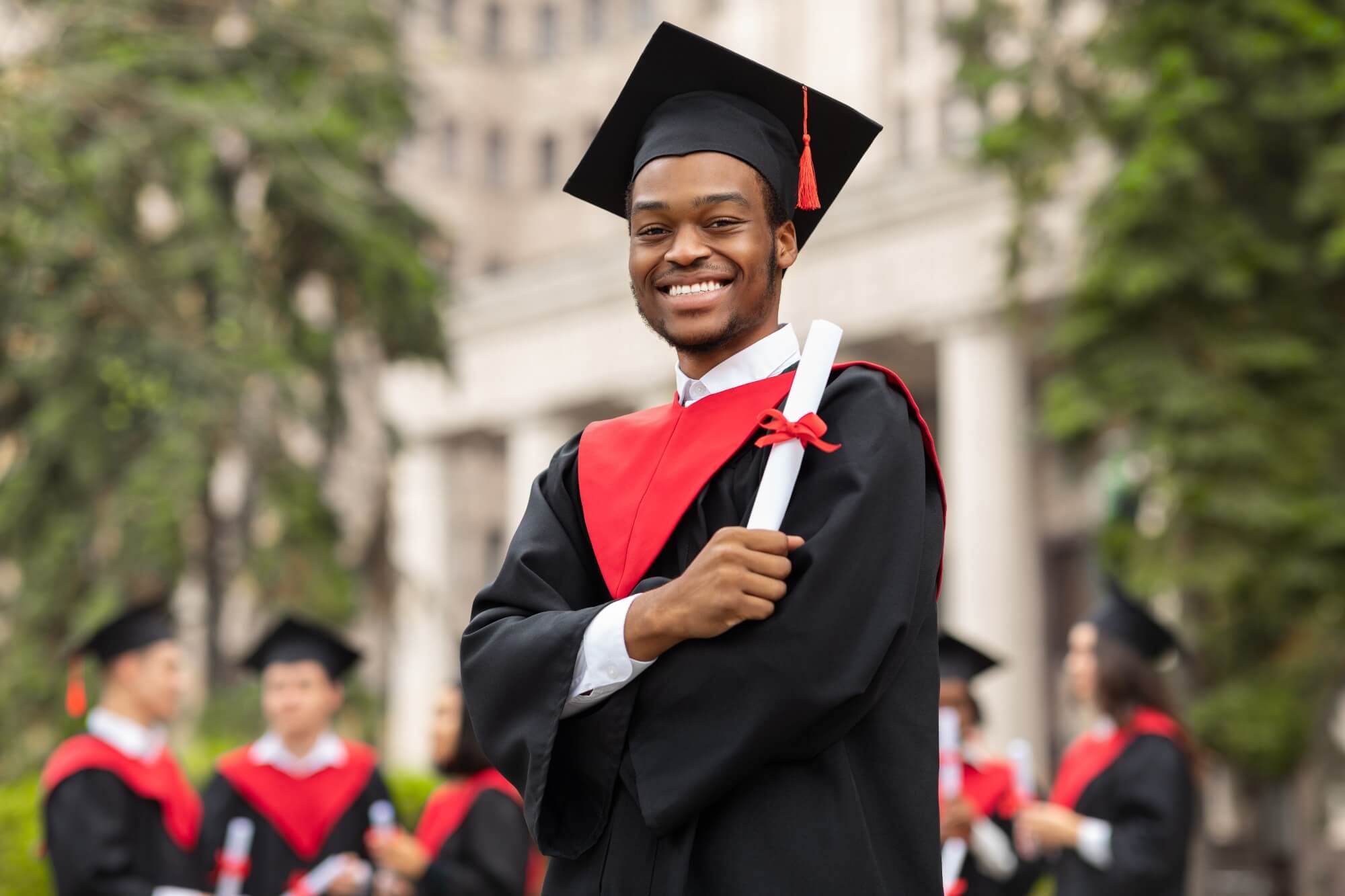 Cheerful African American Guy In Graduation Costum 2025 03 18 19 27 47 Utc